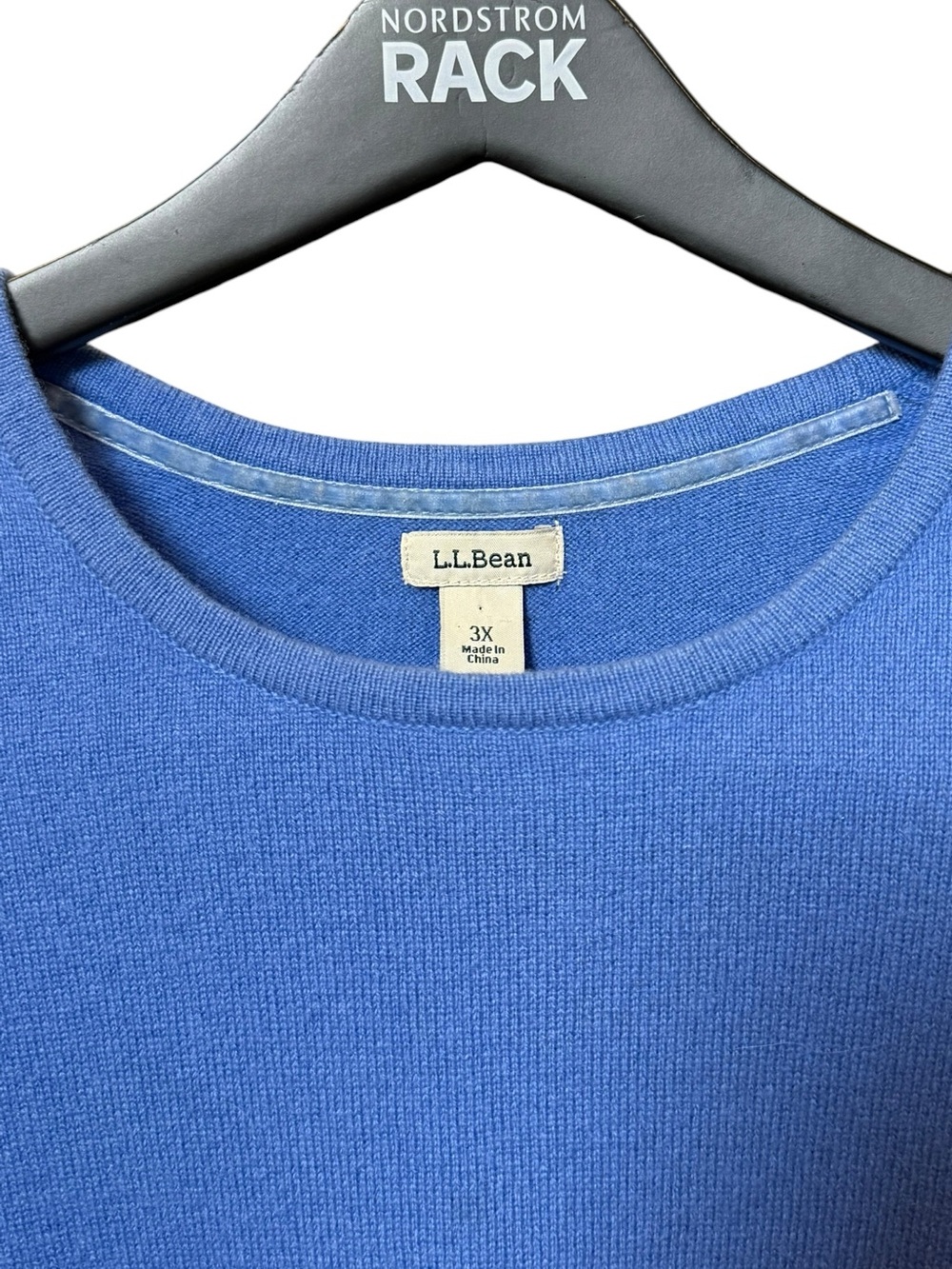 L.L.Bean 100% Cashmere Blue Crewneck Sweater 3X - Picture 7 of 8
